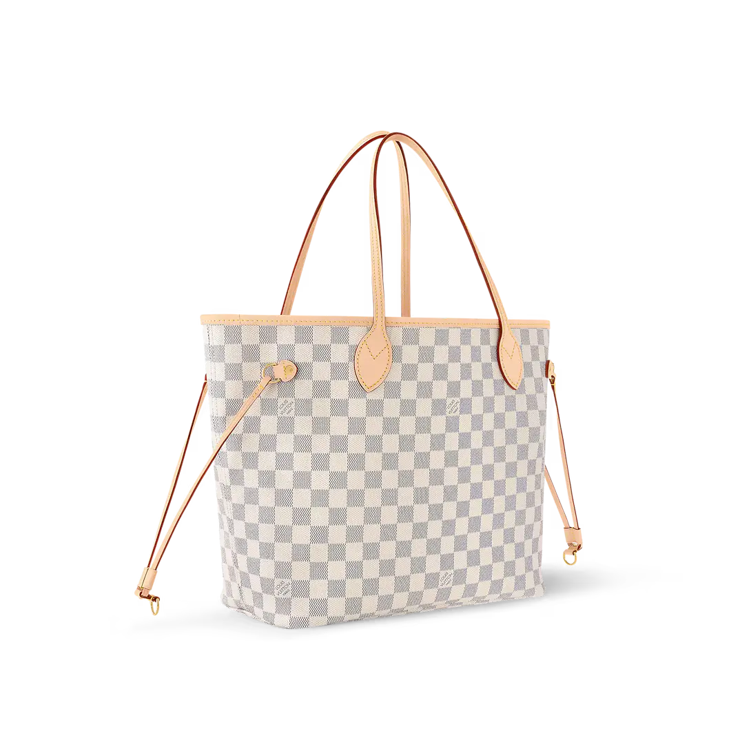 Lv Damier Neverfull Pink Interior Tote Bag
