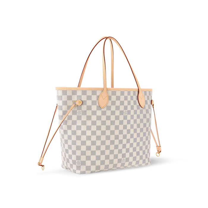 Lv Damier Neverfull Pink Interior Tote Bag